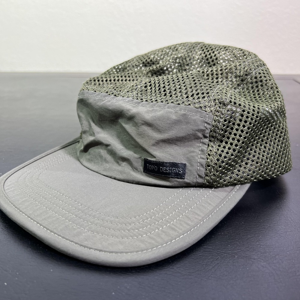 Topo Designs Hat Cap Strap Back Unisex One Size Green Mesh 5 Panel Outdoor Trail